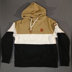 Wanakome Tan, White, and Black Hoodie